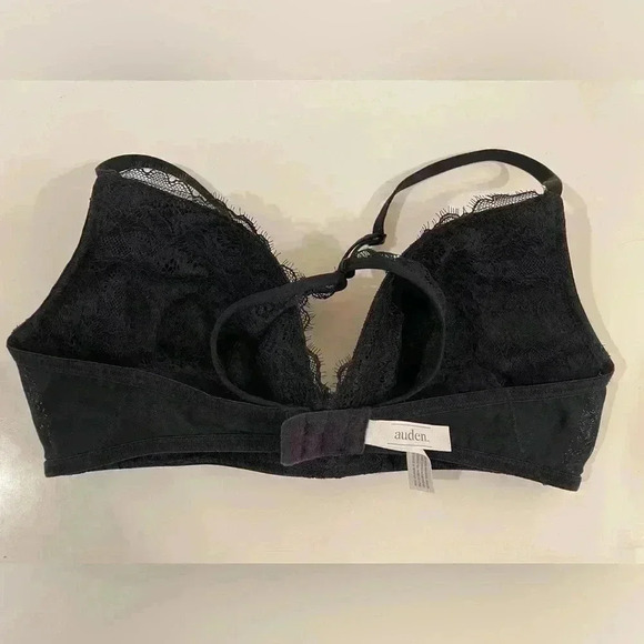 Auden Women’s Lightly Lined Bralette Lace Wire Free Crossback‎ Black Bra Size M - Picture 5 of 6